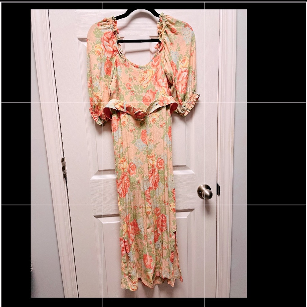 Faithfull the brand floral jumpsuit sewn into a maxi dress!!